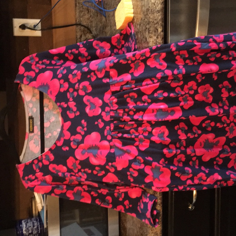 Blue and pink empire waist dress